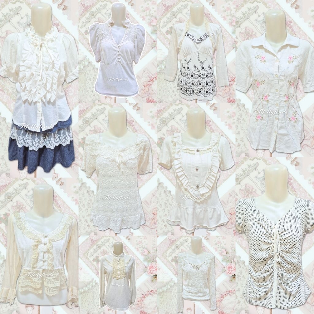 white floral plaid vintage kawai japan coquette cottagecore fairycore harajuku himekaji sawako shouj
