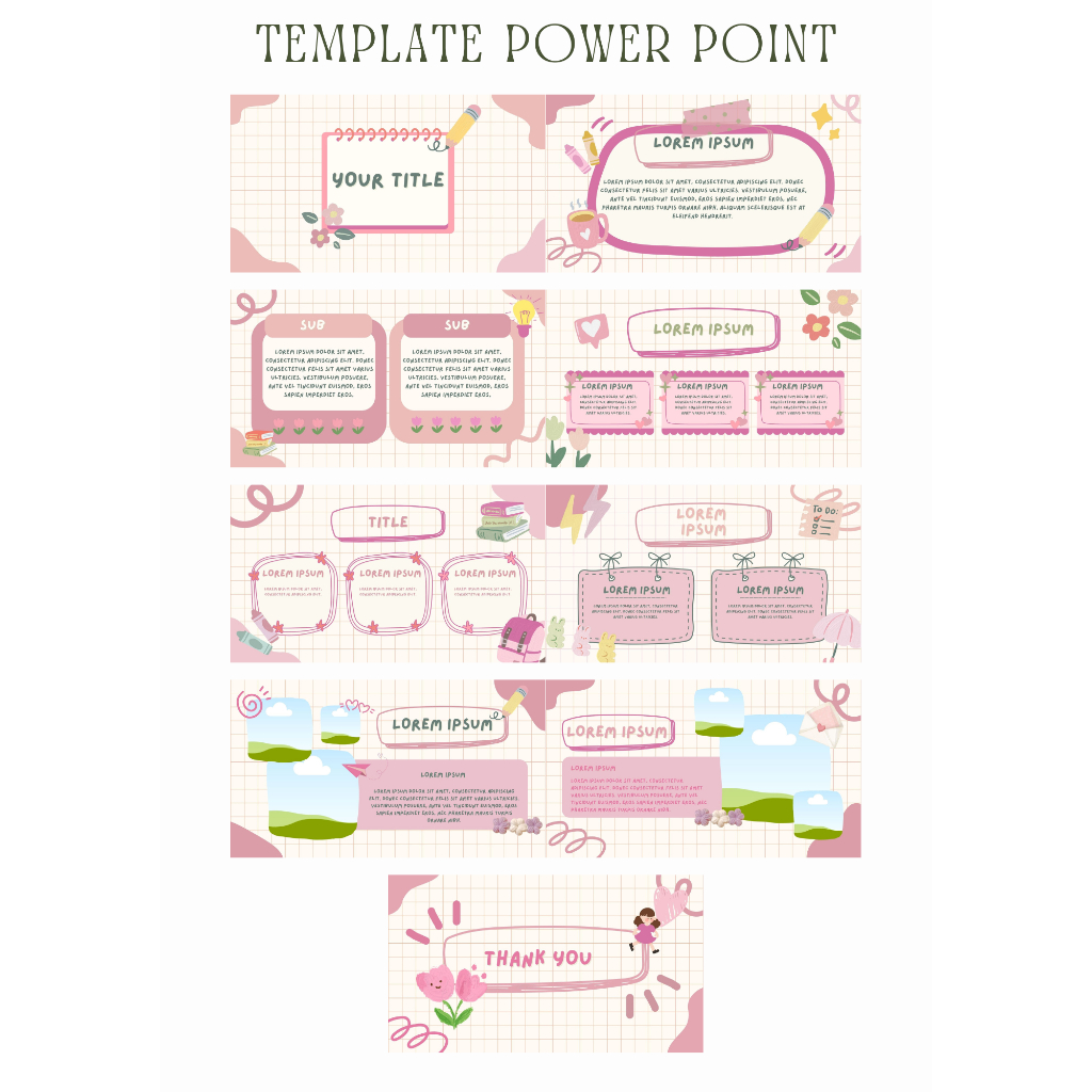 TEMPLATE PRESENTASI/ POWER POINT/ PPT SEKOLAH AESTHETIC