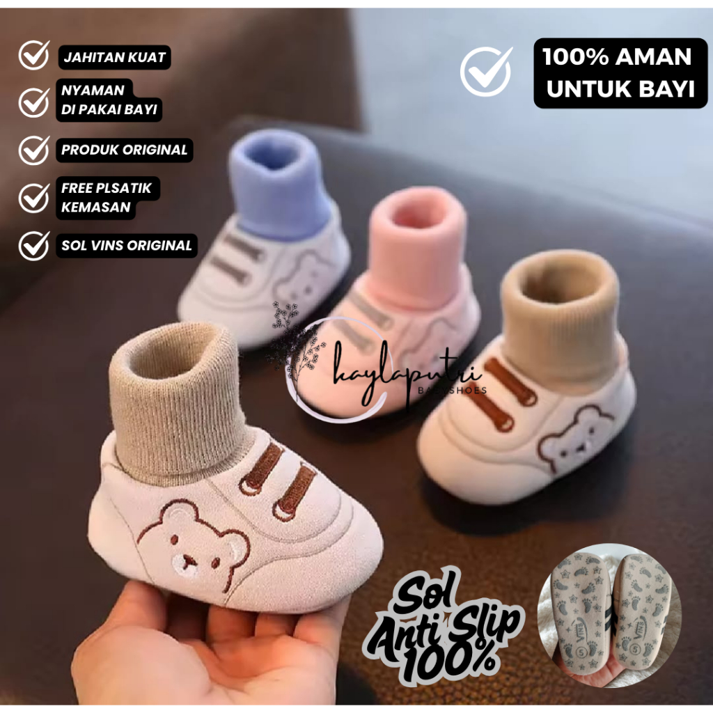 Sepatu Bayi Laki-Laki&Perempan 0-12 Bulan Sepatu Kaos Kaki Karakter Murah
