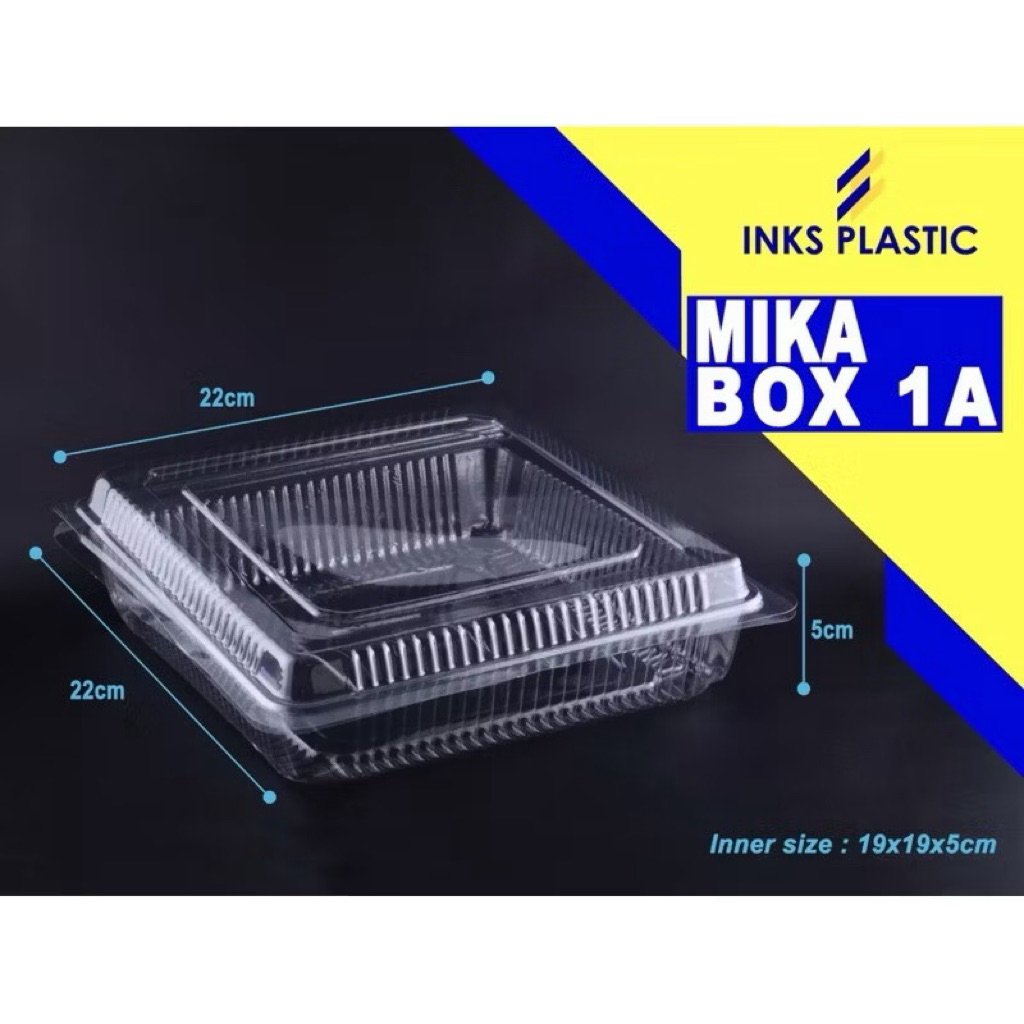 MIKA BOX 1A MIKA KUE KOTAK BENING TRANSPARAN (50 PCS)