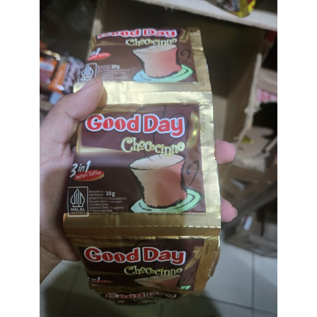

Good Day Mochacino / Chocochino / Vanilla Latte / Caribbean / Coolin 1 Renteng / Gantung (10 x 20gr)