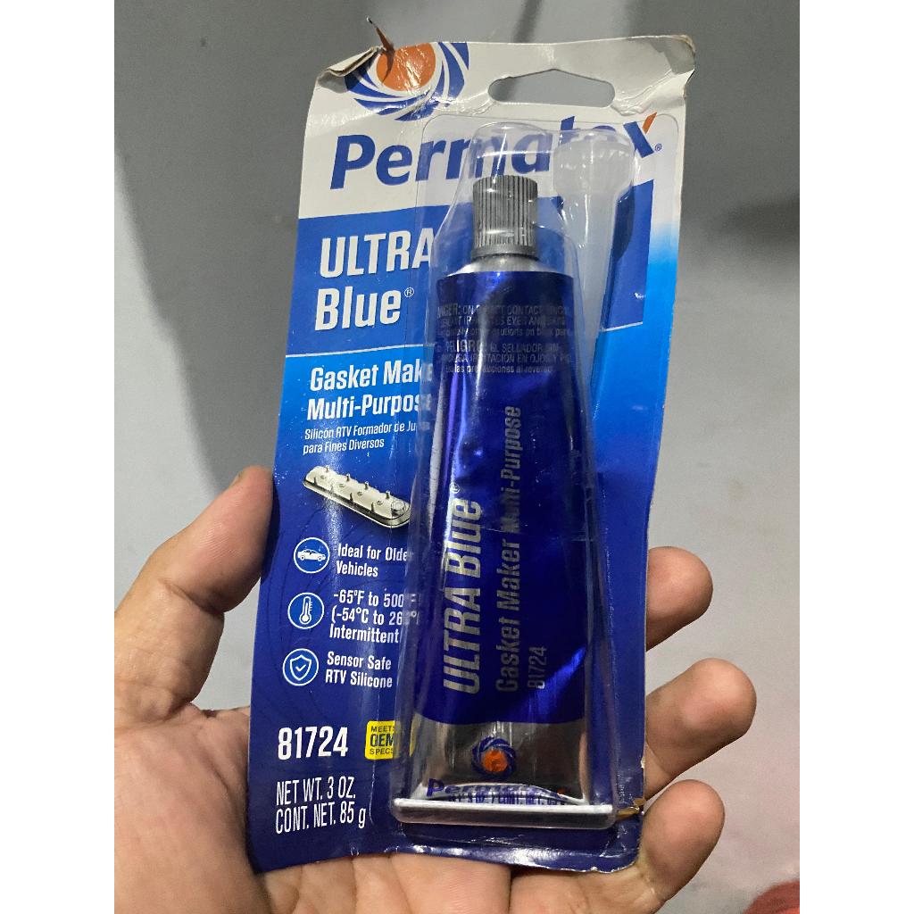 LEM PERMATEX ULTRA BLUE GASKET MAKER ULTRA PURPOSE LEM BIRU PERMATEK LEM MESIN 85g KUAT