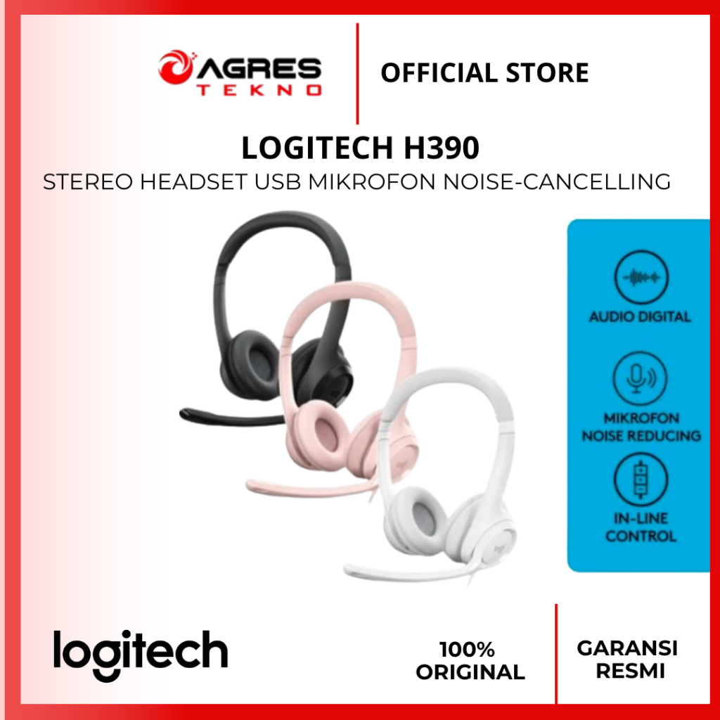LOGITECH H390 STEREO HEADSET USB MIKROFON NOISE-CANCELLING / HEADSET NOISE-CANCELLING STEREO