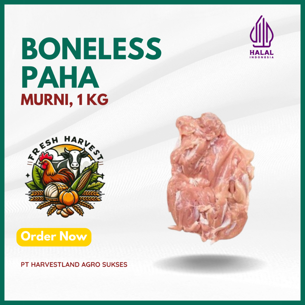 

Daging Ayam Fillet Boneless Paha Murni Tanpa Kulit / Kulit / Giling / Karage / Dadu (FRESH & FROZEN) Kemasan 1Kg HARVESTLAND