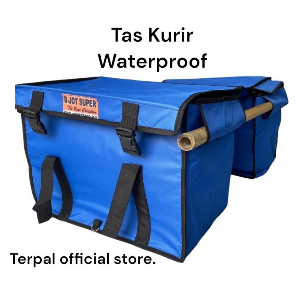 Tas Kurir Watterproof BIRU / tas kandek / tas motor / tas obrok / tas ronjot / gendongan motor / bag