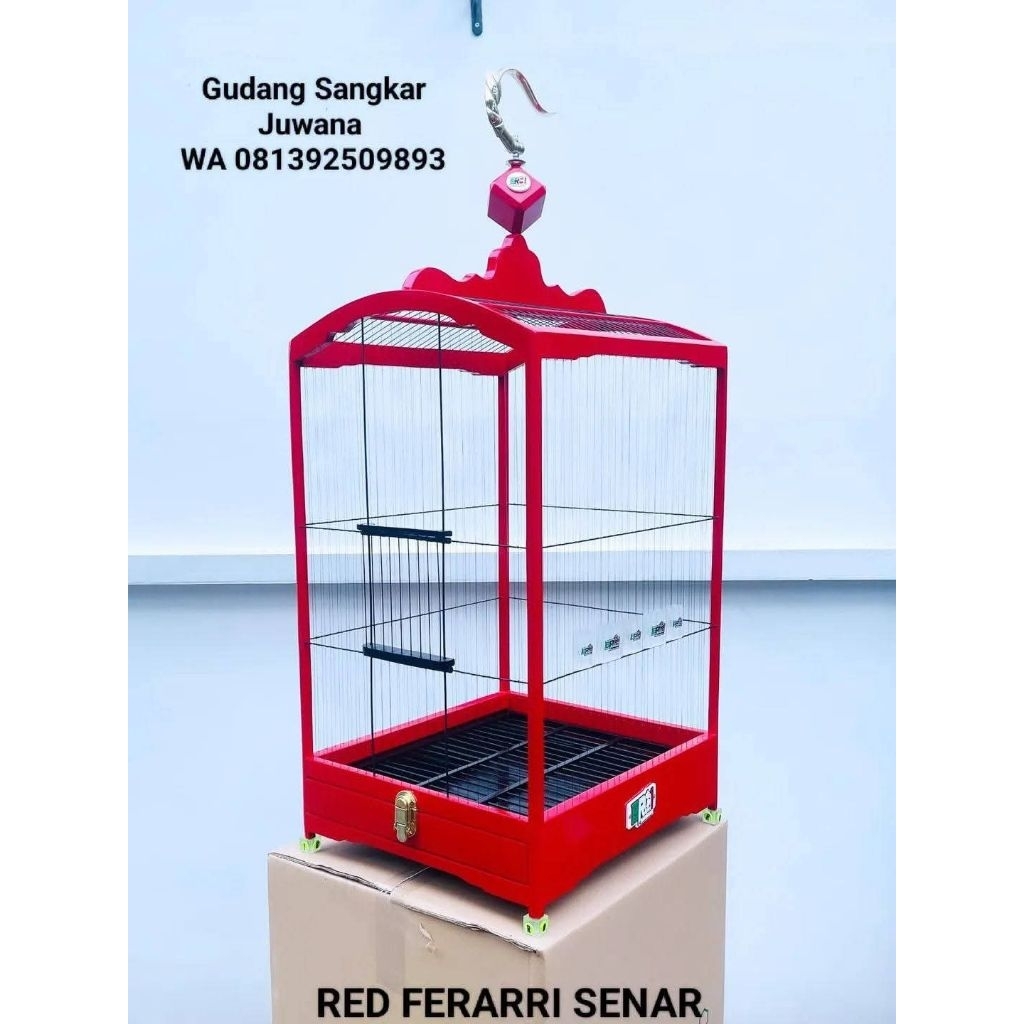 Sangkar BRO Koper Polos No.2 Ruji Senar Pion kotak dadu + Fullset Kerodong + Free Pallet Kayu