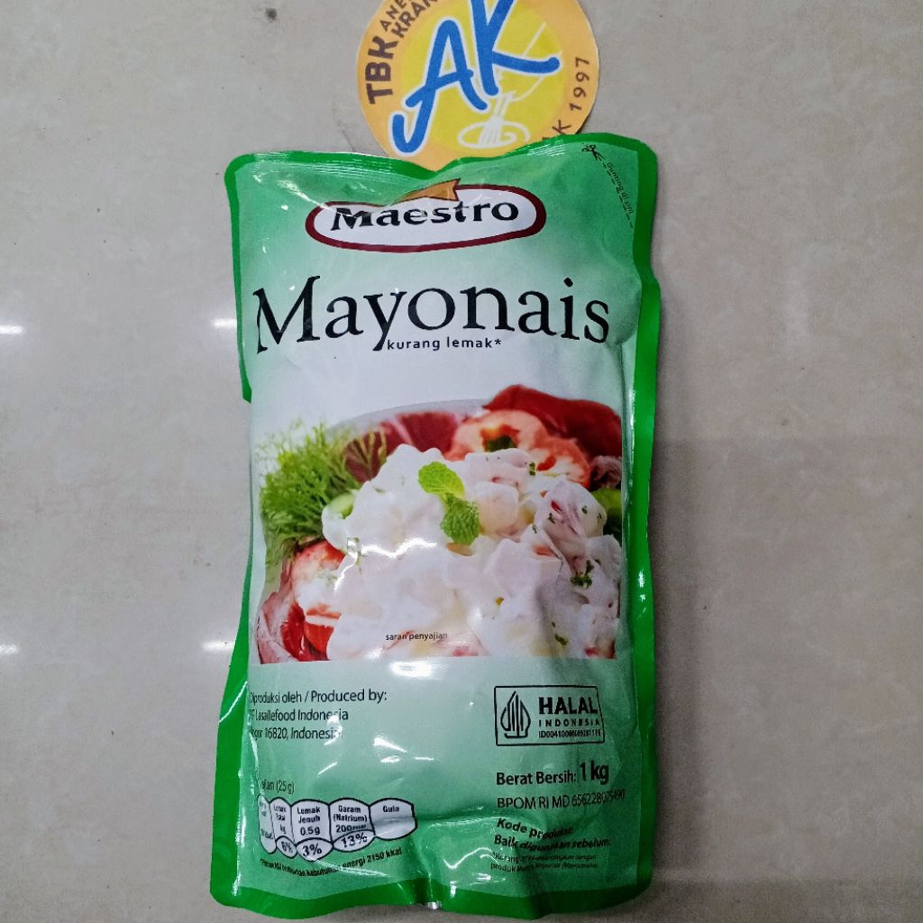 

Maestro mayonais Mayo saos Maestro kemasan pouch 1kg