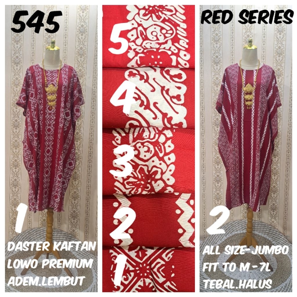 Daster kaftan/daster lowo/daster kalong sogan Marun Merah-Putih Premium(adem)all size-jumbo fit to M