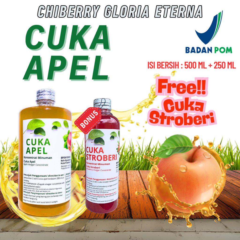 

CHIBERRY - Cuka Apel 500 ml Free Cuka Stroberi 250 ml