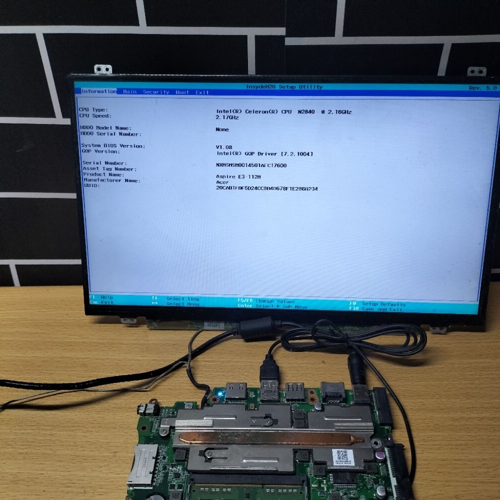 Motherboard Mainboard Mobo Mesin Normal Nyala Hidup Laptop Notebook Acer Aspire ES1-131 ES1-111 E3-1