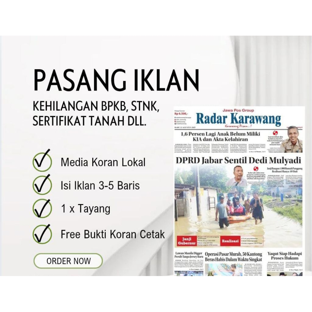 Iklan Kehilangan BPKB dan STNK Mobil/Motor