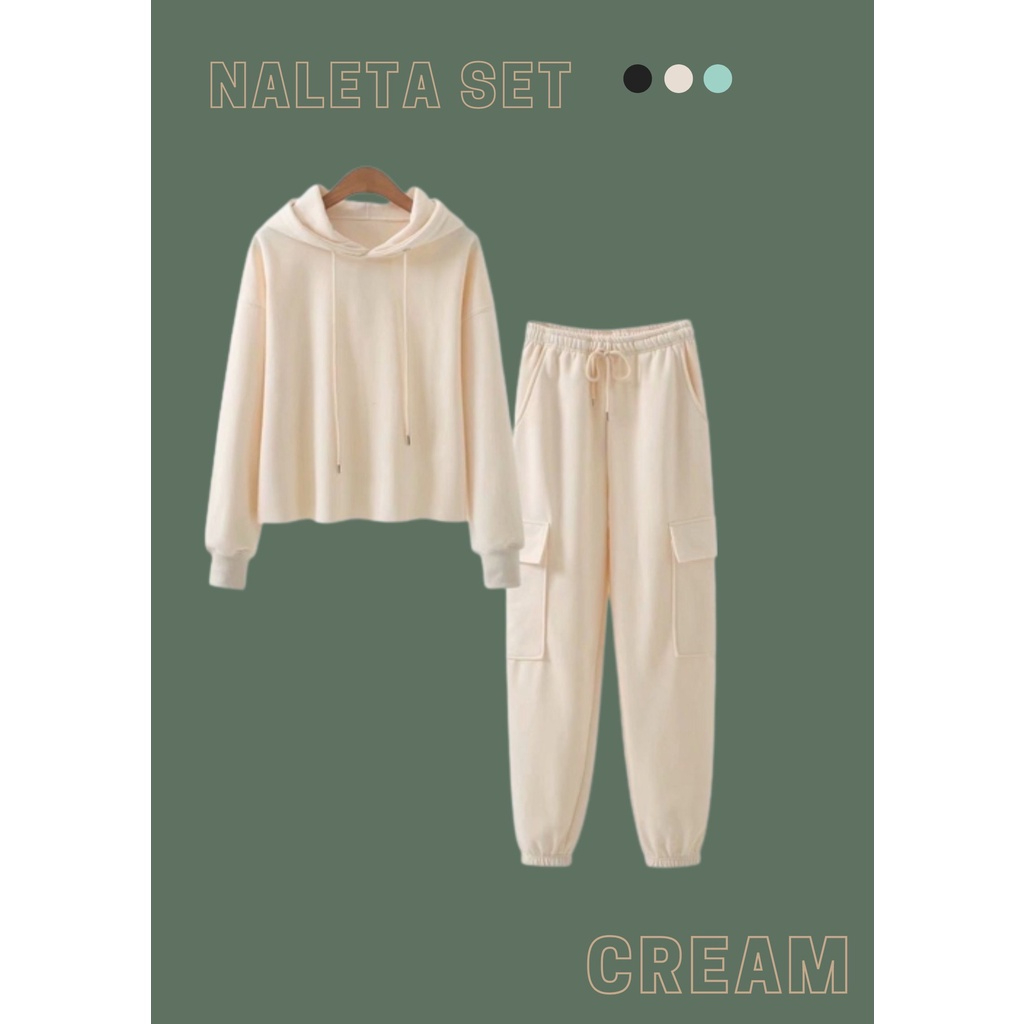 Naleta Set-baju set olahraga casual-set olahraga hoodie wanita-set workout-set jogging-fashion wanit