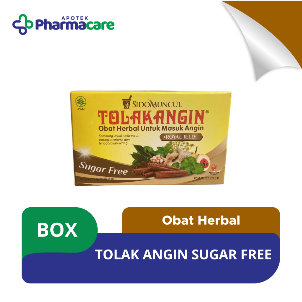 

Pharmacre - TOLAK ANGIN SUGAR FREE - 5 SACHET - 1 BOX
