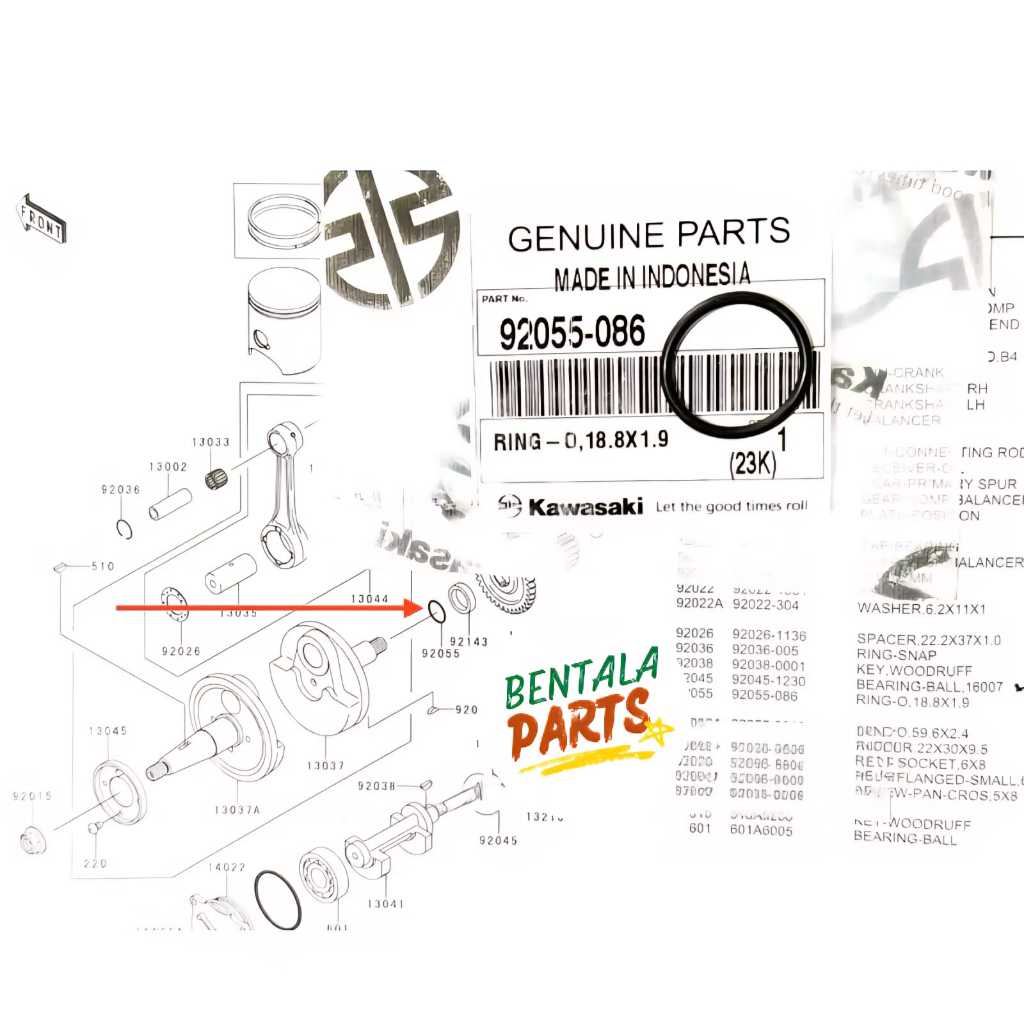 O RING ORING KRUK AS NINJA R SS RR NINJA KIS ORIGINAL KAWASAKI