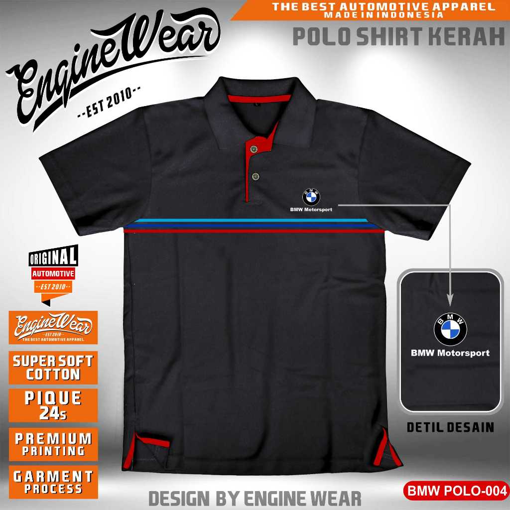 polo shirt bmw alpina kaos polo bmw tshirt baju mobil bimmer M3 E30 E36 E34 E46 E90 seri 7  otomotif
