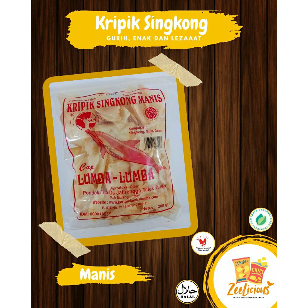 

[Oleh-oleh khas Malang-Batu] Keripik Singkong Cap Lumba-lumba || Rasa Manis - berat 200gr
