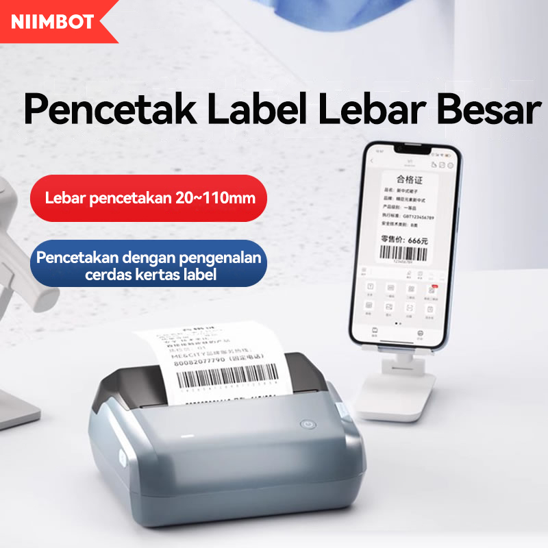 

Niimbot B4 Printer Label Termal Portabel Bluetooth Tanpa Tinta untuk Makanan Buah Snack Minuman