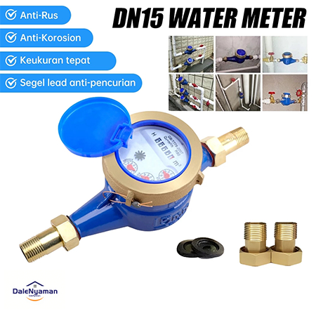 NEW Meteran Air 1/2" Meteran Air Jarum PDAM SNI Body Besi / Meteran Air Bodi Besi / Meteran Air