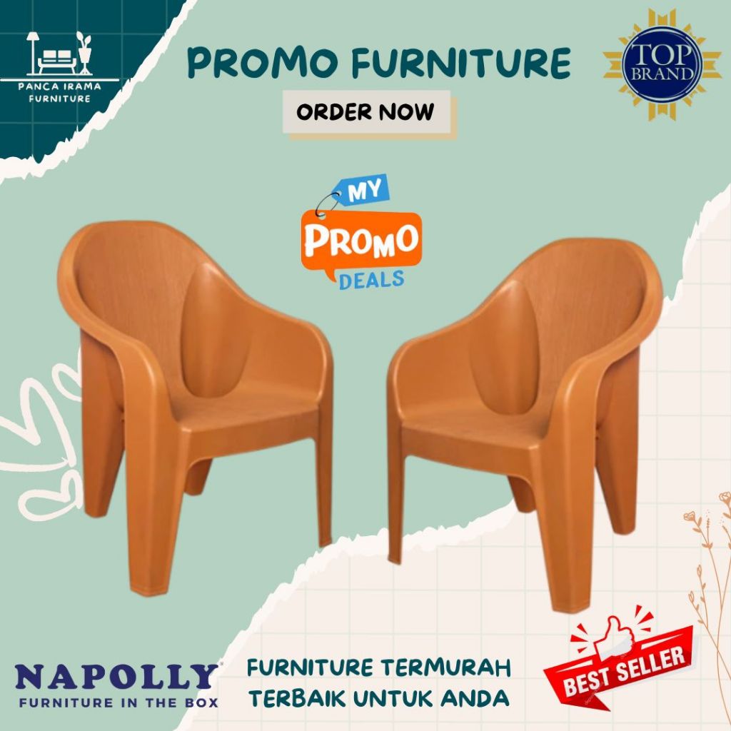 KURSI TERAS PLASTIK NAPOLLY TCC 500 SANDARAN