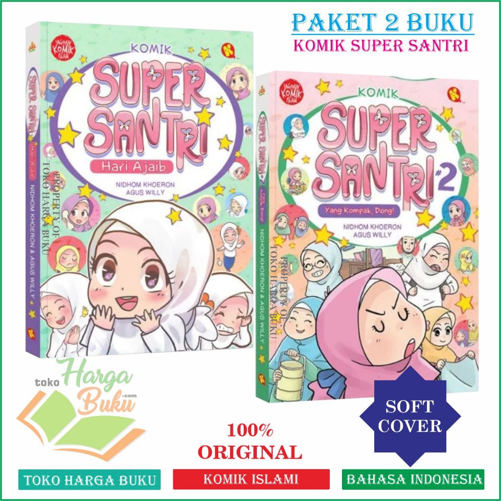Foto Paket 2 Buku Komik Super Santri JILID 1 dan 2 FULL COLOR Buku Anak Kehidupan Pesantren kautsar Kids