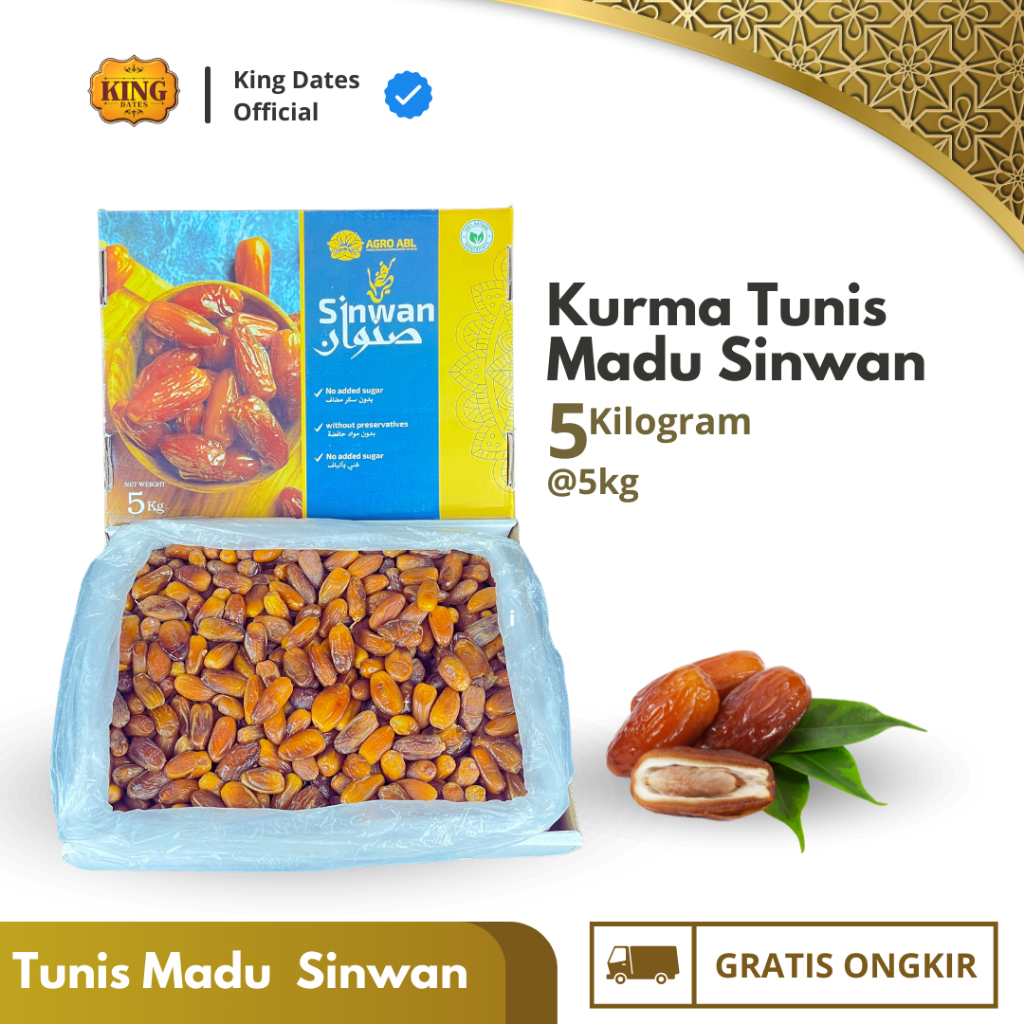 

Kurma Tunis Madu Sinwan 5kg | Deglet Nour Dates
