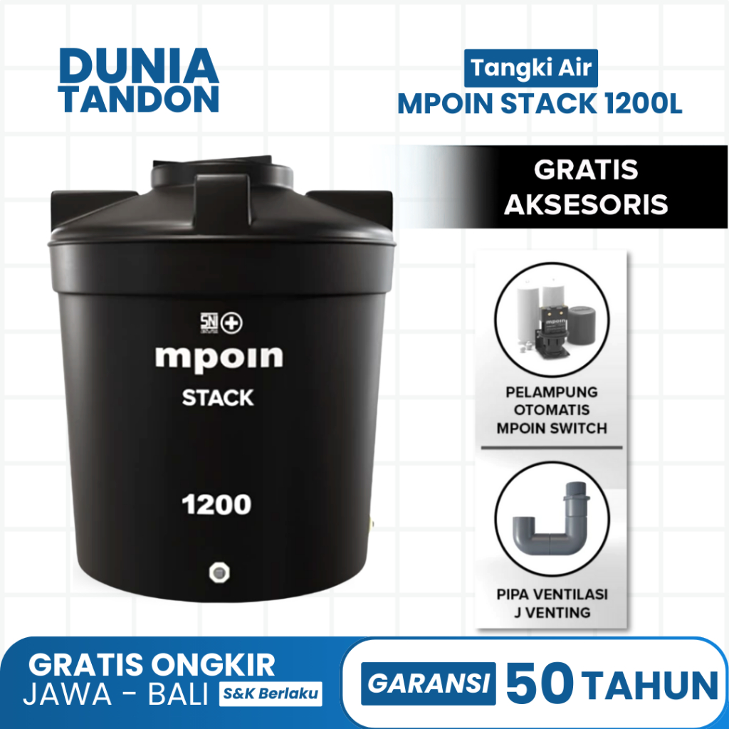 Tandon Tangki Toren air Mpoin Stack 1200 Liter S1200