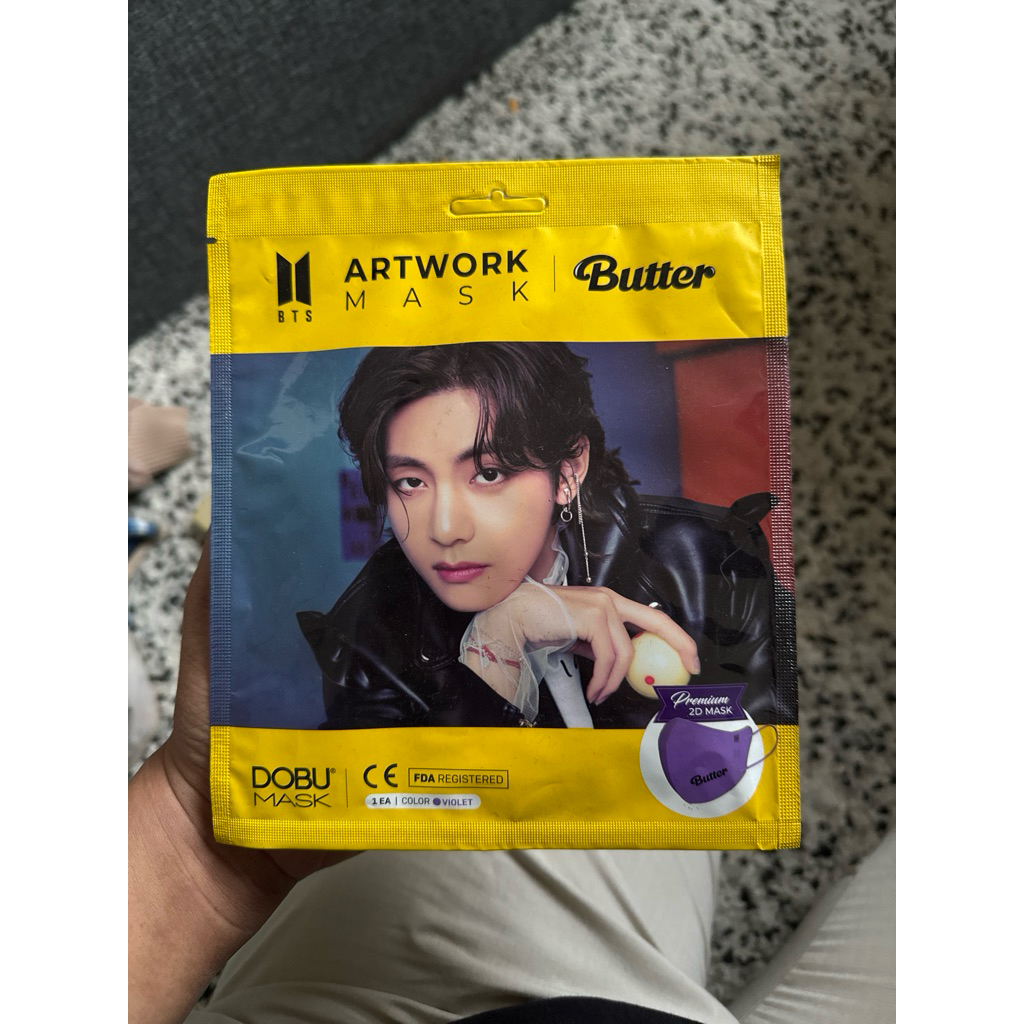 Premium 2D mask art work mask butter bts bangtan masker special edition purple ungu dobu mask taehyu