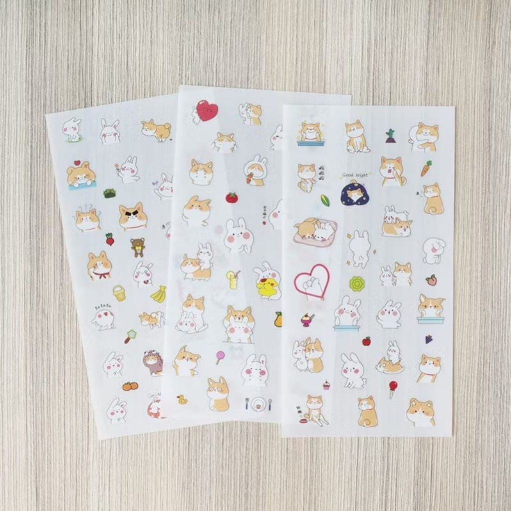 

PUPPY AND RABBIT DIARY DECO STICKERS