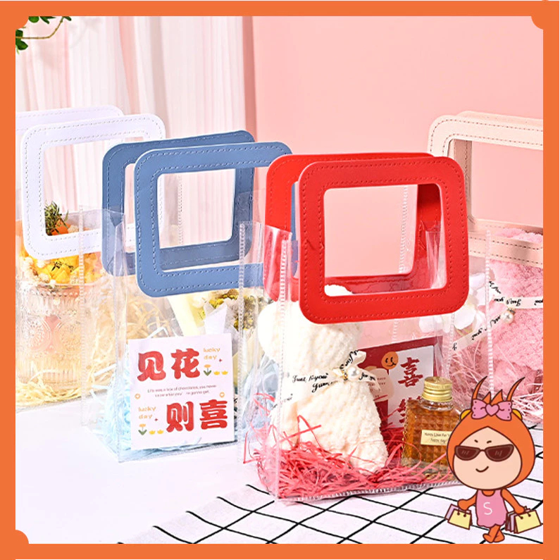 

Reseller Welcome - 6286 Goodie Bag Handle Serbaguna / Tas Kado Motif Polos / Hampers Bag Transparant / Handbag Gift Souvenir