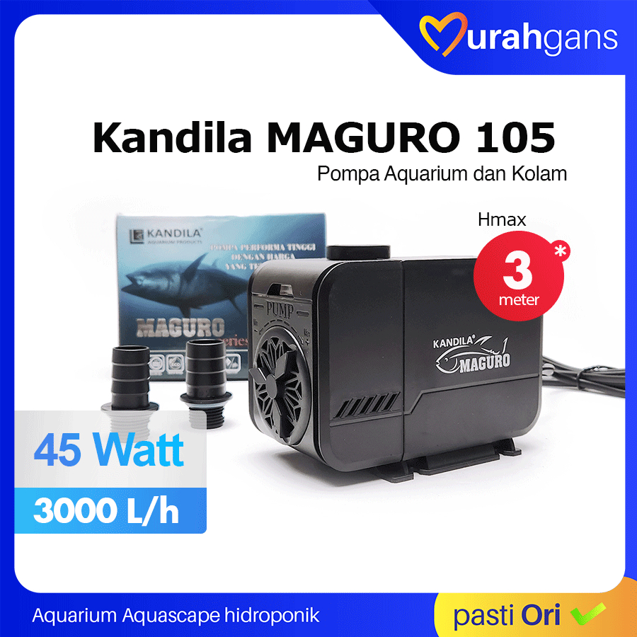 KANDILA MAGURO 105 Pompa Aquarium Kolam 3000 LPH