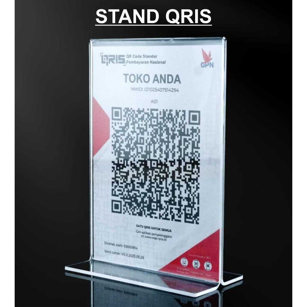 

STAND QRIS AKRILIK TENT HOLDER DISPLAY MENU POTRAIT A6 10,5 CM X 15 CM