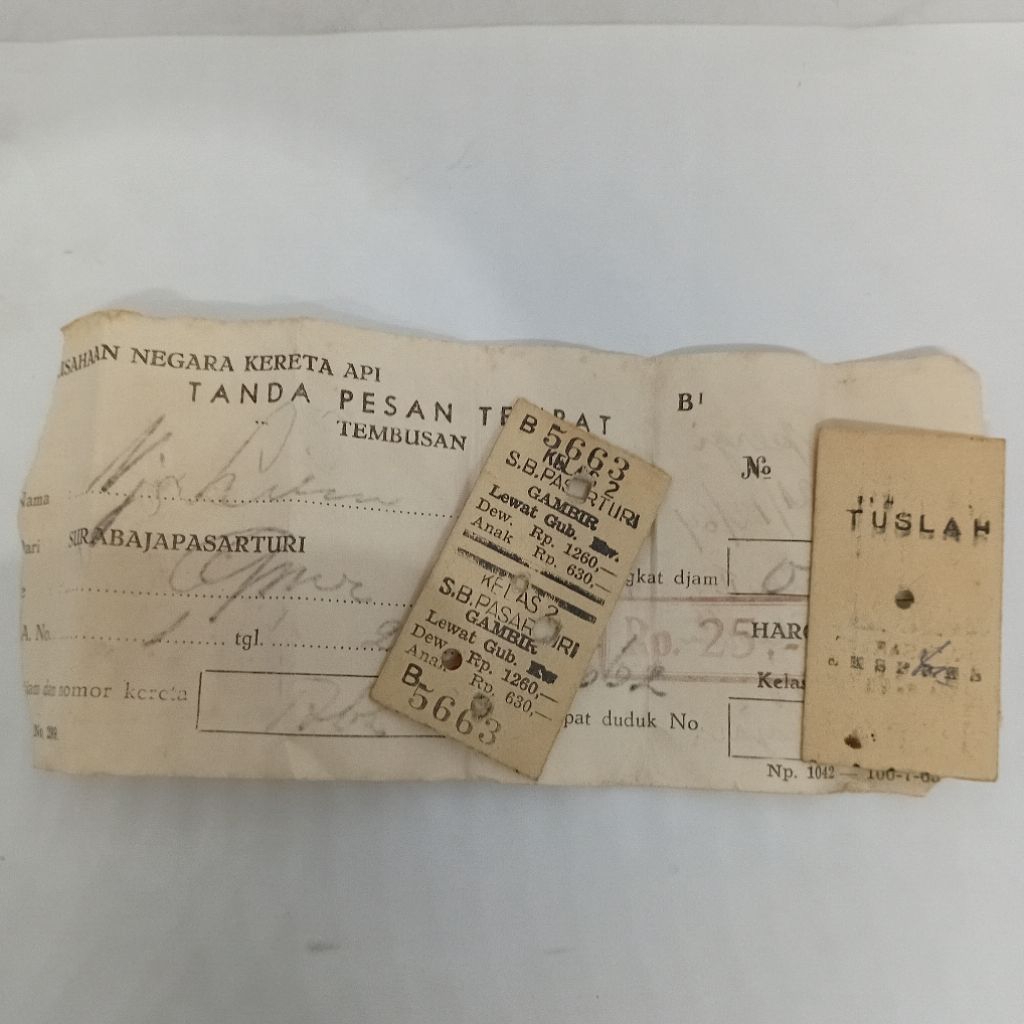 

Karcis Perjalanan Kereta Api Tahun 1964