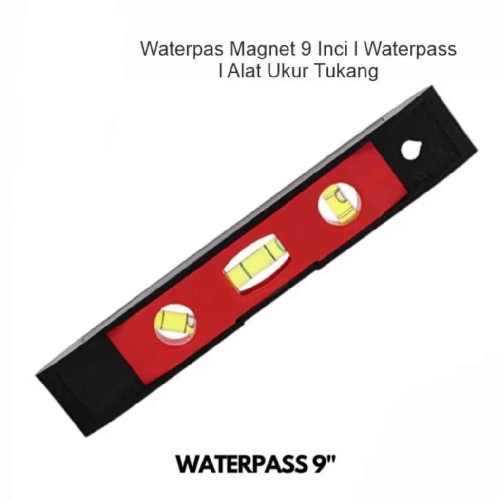 

WATERPAS MAGNET 9" WATERPASS TORPEDO 225MM PENGGARIS AIR PENDEK MISTAR TIMBANGAN ALAT UKUR