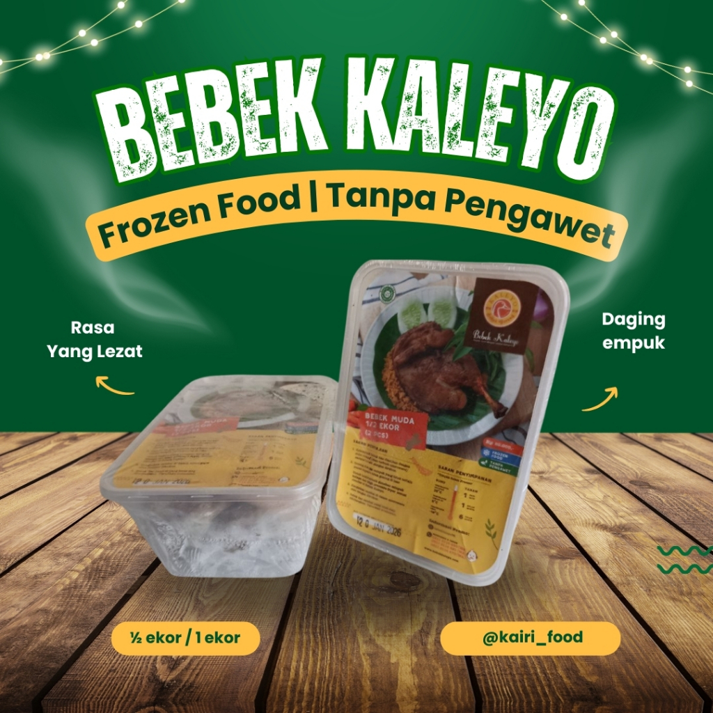 

Bebek Kaleyo Frozen Food - Bebek Muda 1/2 Ekor (2 Pcs) & Bebek Utuh Sedang - Praktis Tinggal Goreng
