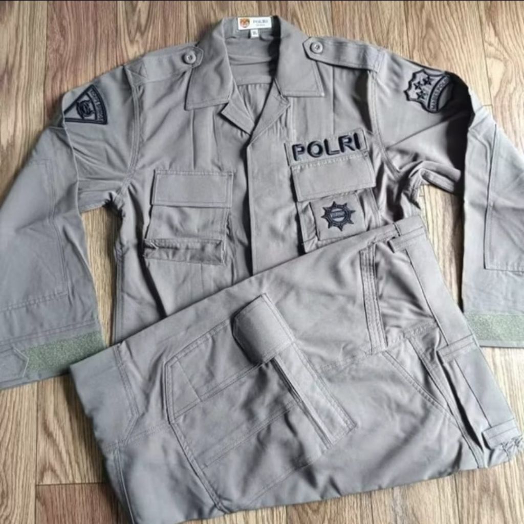 Seragam PDL Hijau Tactical Brimob bahan Halus 2023/2024 / Baju PDL Hijau Tactical Brimob Terbaru bah