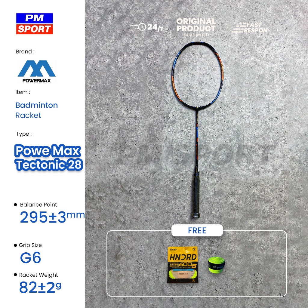 RAKET BADMINTON / BULUTANGKIS POWER MAX TECTONIC 28 ORIGINAL