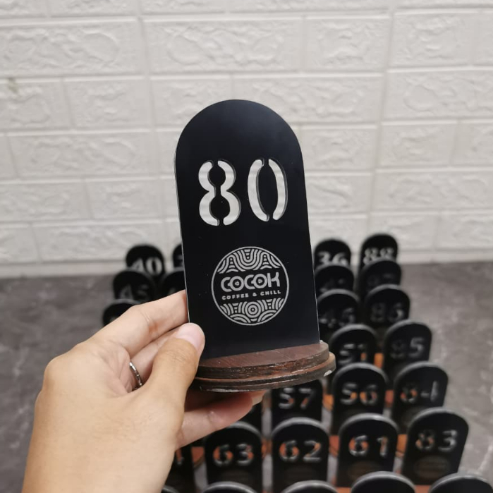 Nomor Meja  Model Dome Penanda Meja Cafe, Coffee Shop, Restaurant