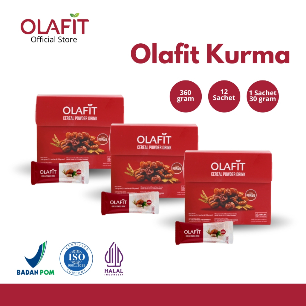 

OLAFIT Meal Replacement Sereal Diet Multigrain Cereal Powder Drink Rasa Kurma 3 Box Isi 36 Pcs Sereal Sehat By GOFIT GROUP