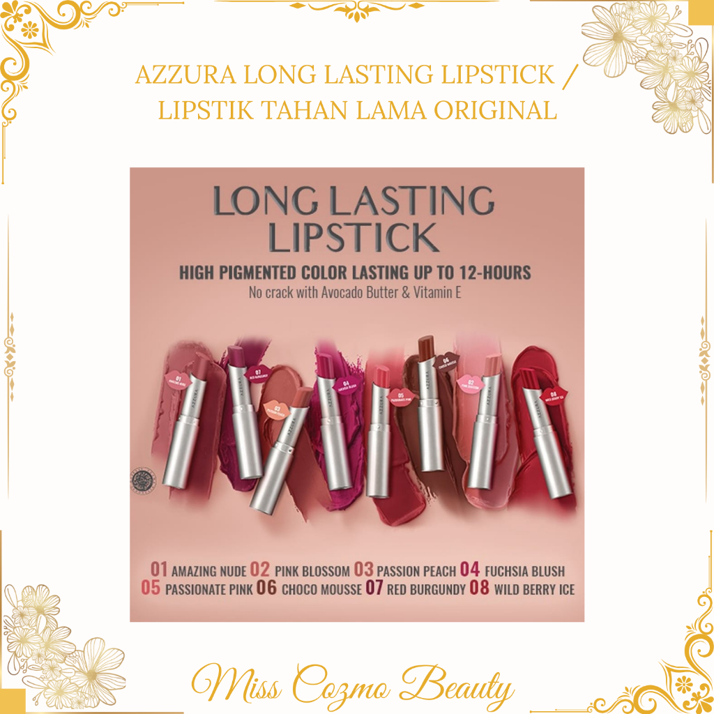 AZZURA LONG LASTING LIPSTICK / LIPSTIK TAHAN LAMA ORIGINAL