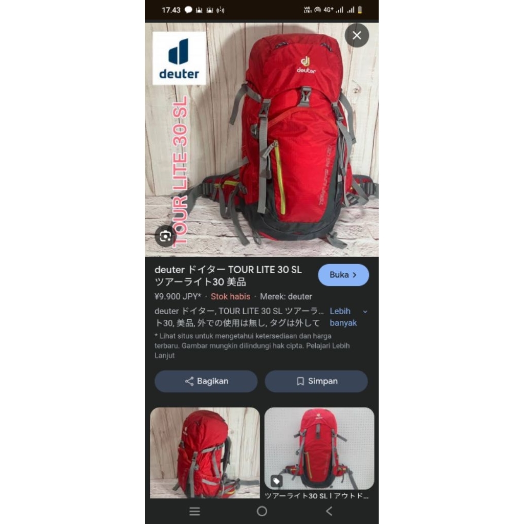 deuter tour lite 30 SL