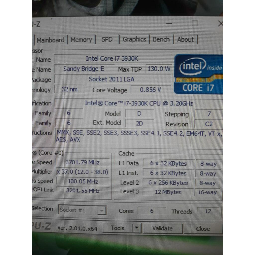 intel Core i7 3930K ram 16gb & mobo Asus P9X79 pro