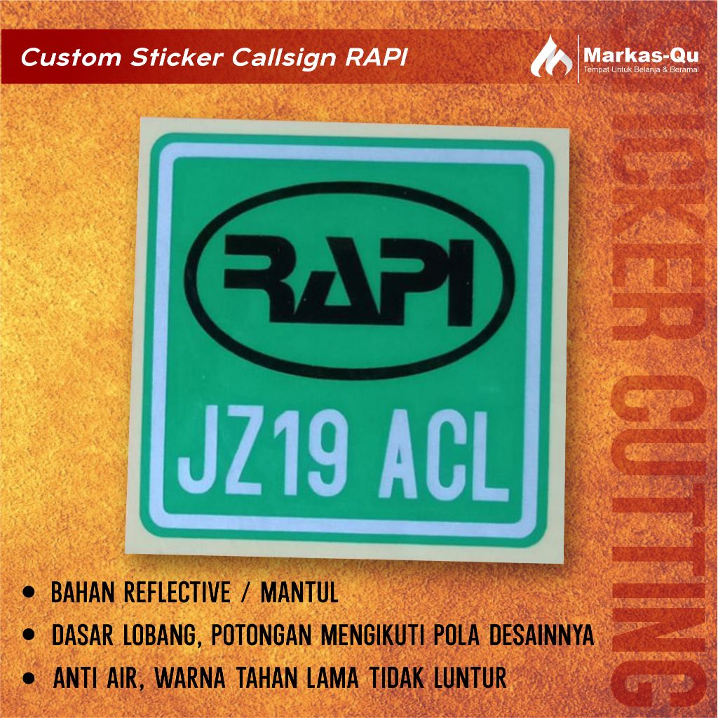 Sticker Custom Callsign RAPI ORARI