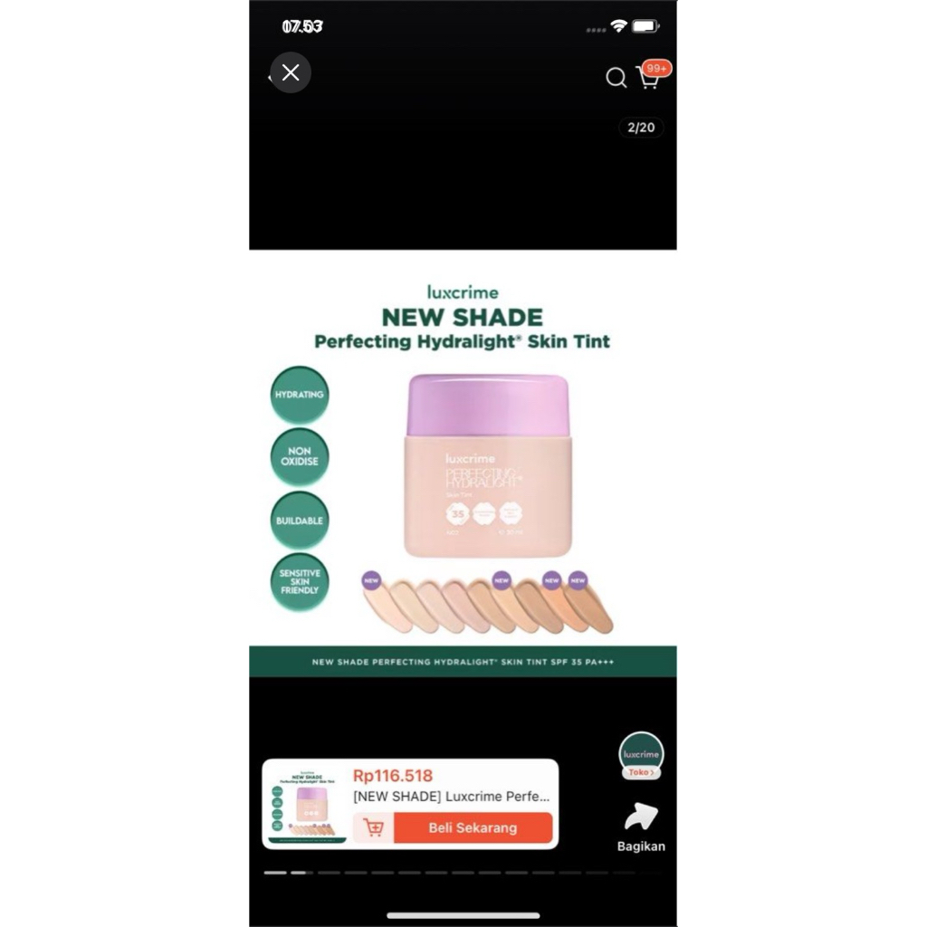 luxcrime skintint N2 preloved