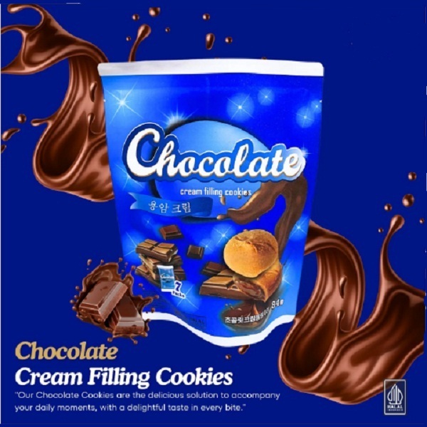 

NARAYA CHOCOLATE CREAM FILLING COOKIES 84GR ISI 8PCS KUE COKLAT ISI KRIM COKELAT HALAL
