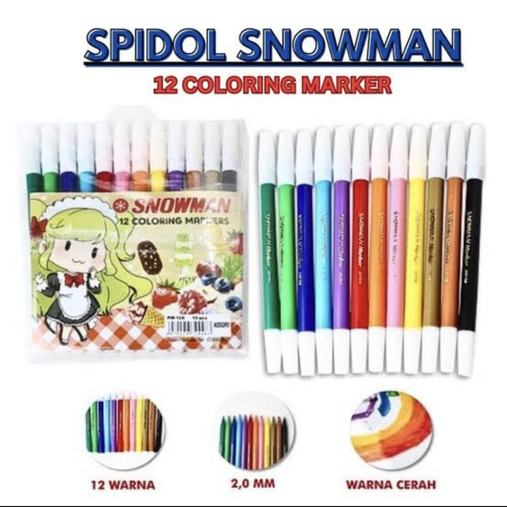 

PROMO SPIDOL SNOWMAN ISI 12 WARNA TERMURAH