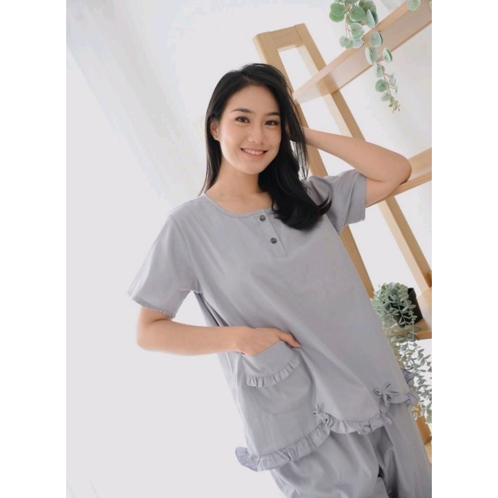 Setelan Sunly Tangan Pendek CP Polos uk 18-24