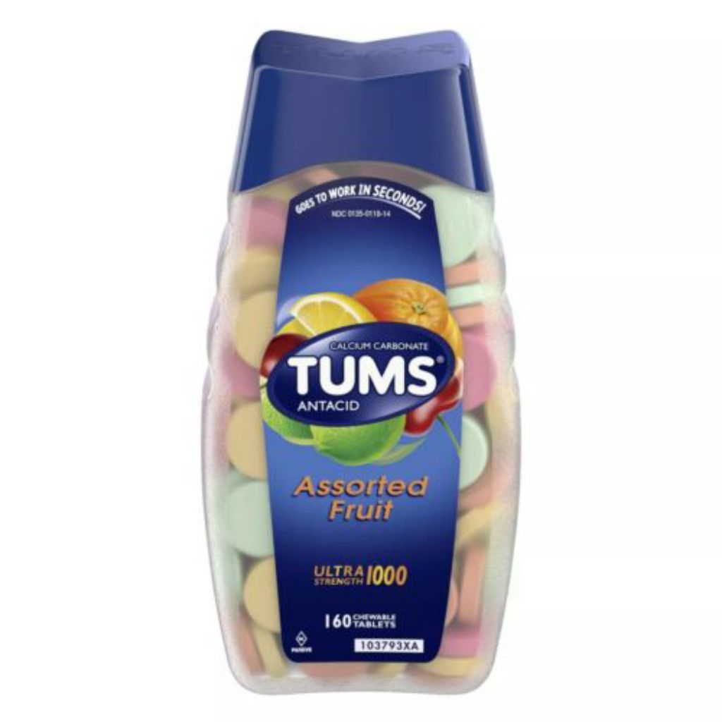 

TUMS 160 pcs tablet kunyah rasa buah2an Original USA Efektif atasi Gerd/Asam Lambung