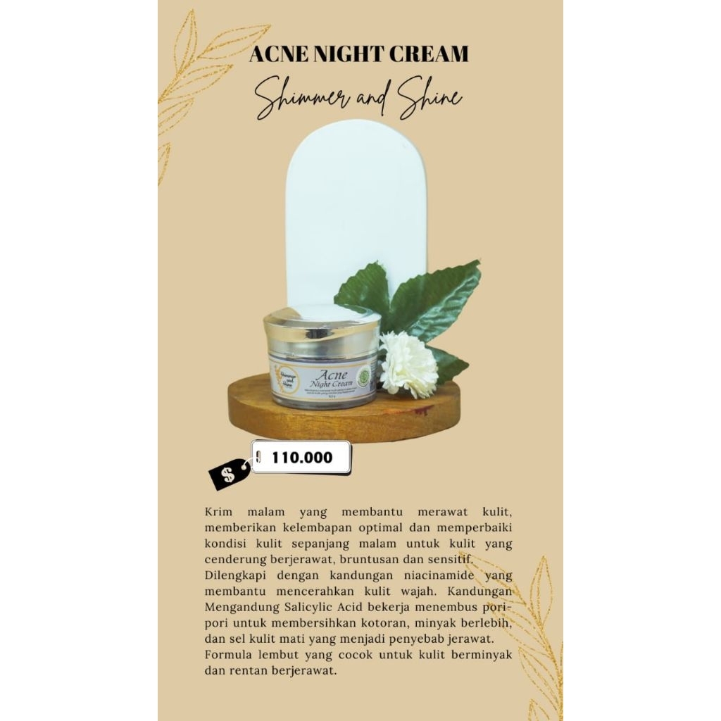 Acne Night Cream Shimmer and Shine