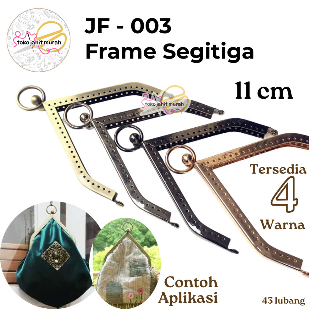 JF - 003 Premium Frame Behel Segitiga 11 cm / Frame Dompet / Triangle Bag Frame