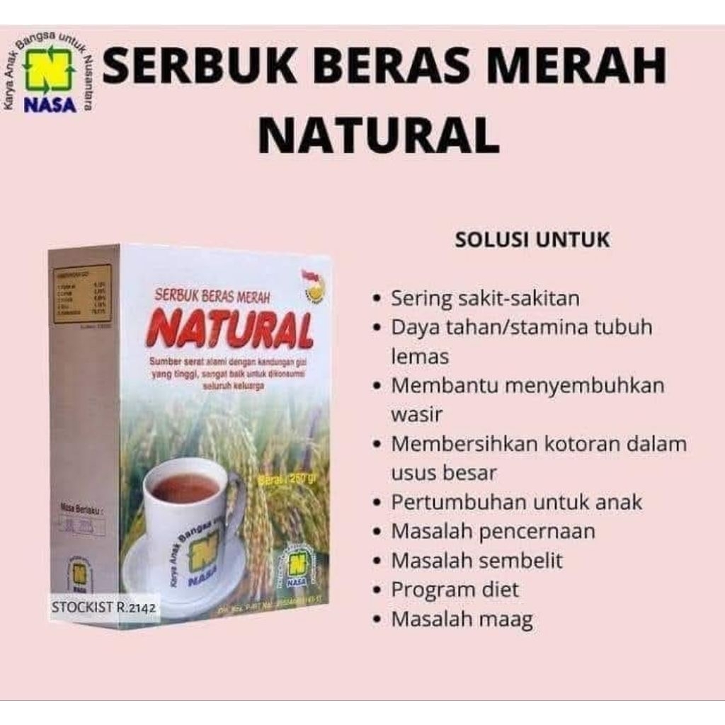 

SBMN (BERAS MERAH NASA )250GRM